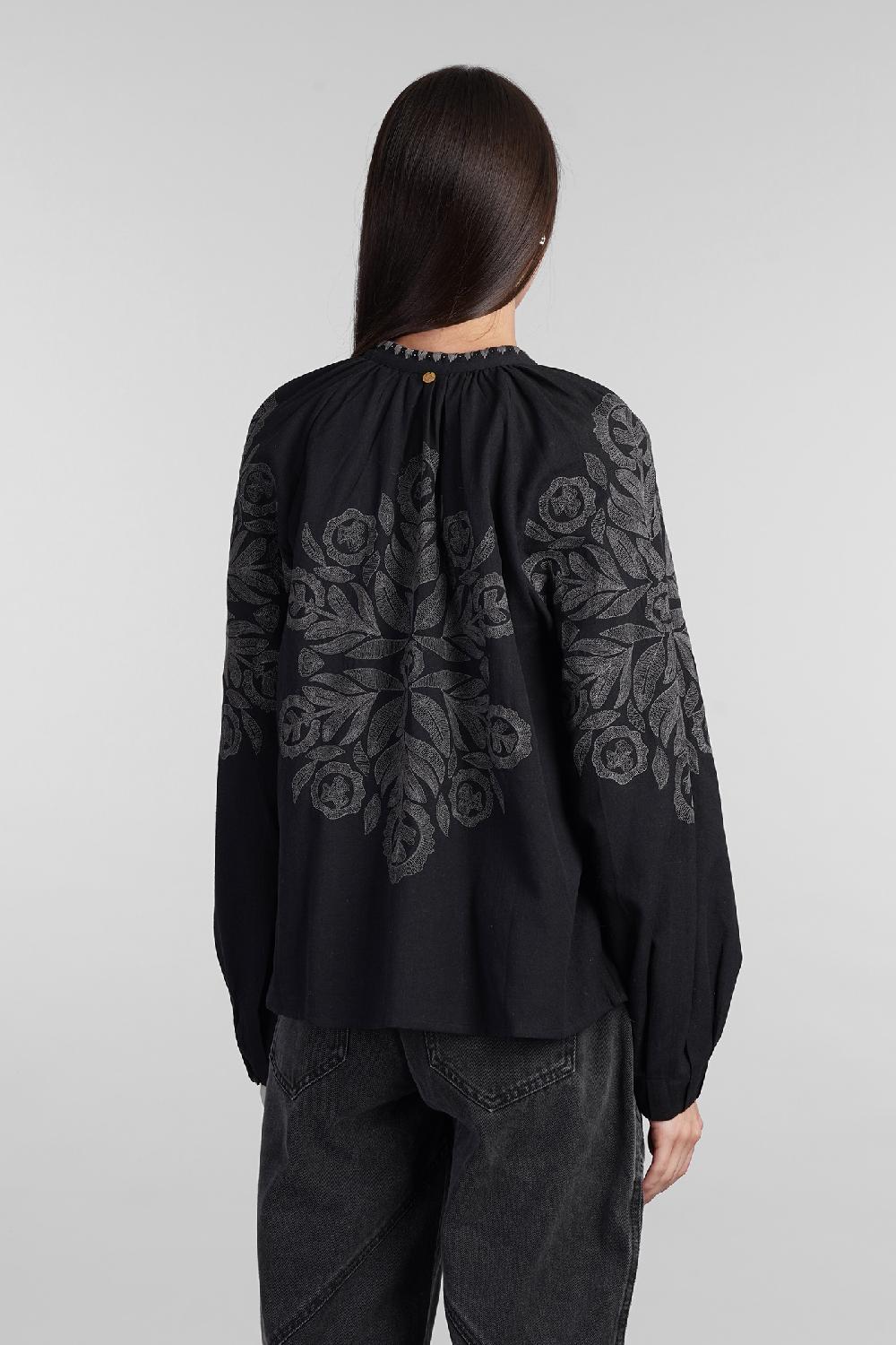 Deliberti Antik Batik Camicia eglantine in cotone nero cod. 406693 - Deliberti The Luxury Shopping Saldi
