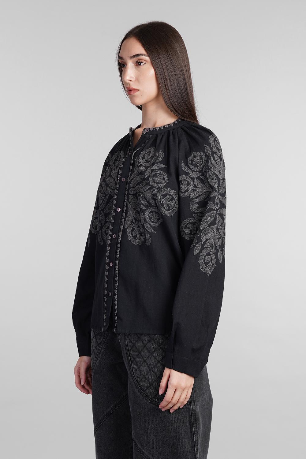 Deliberti Antik Batik Camicia eglantine in cotone nero cod. 406693 - Deliberti The Luxury Shopping Saldi