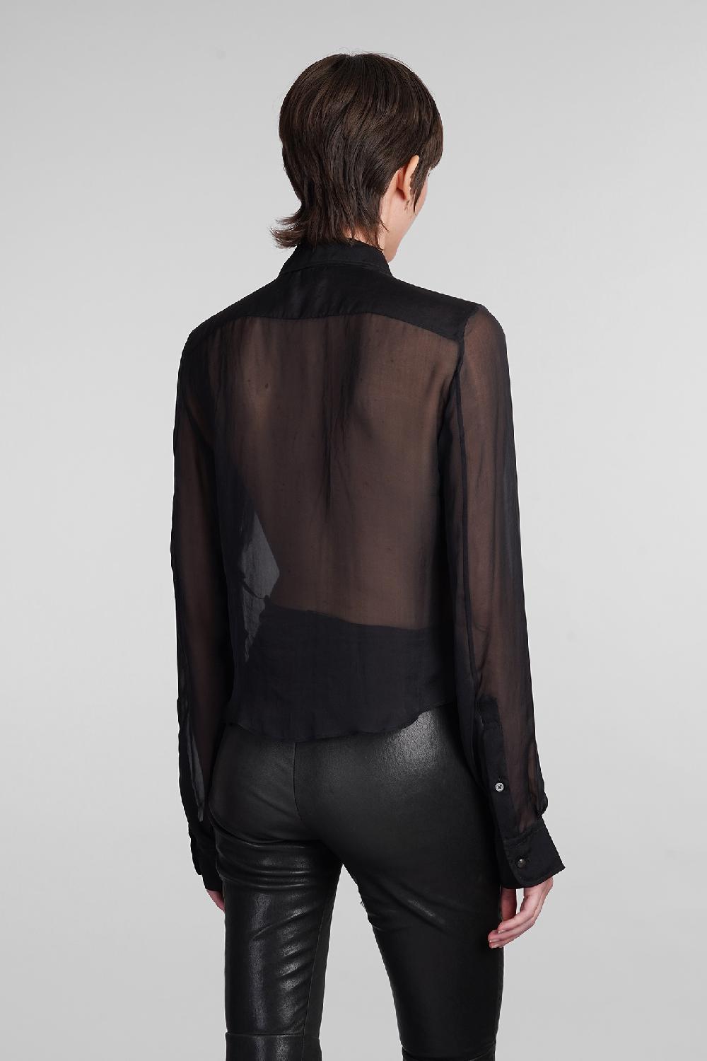 Deliberti Ann Demeulemeester Camicia thyrvi in seta nera cod. 406852 - Deliberti The Luxury Shopping Saldi Di Fabbrica