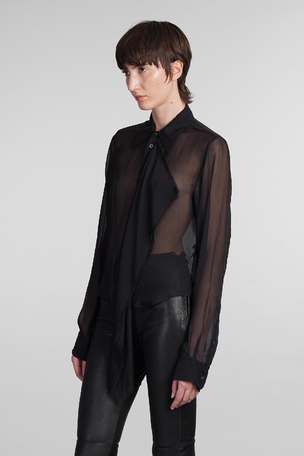Deliberti Ann Demeulemeester Camicia thyrvi in seta nera cod. 406852 - Deliberti The Luxury Shopping Saldi Di Fabbrica
