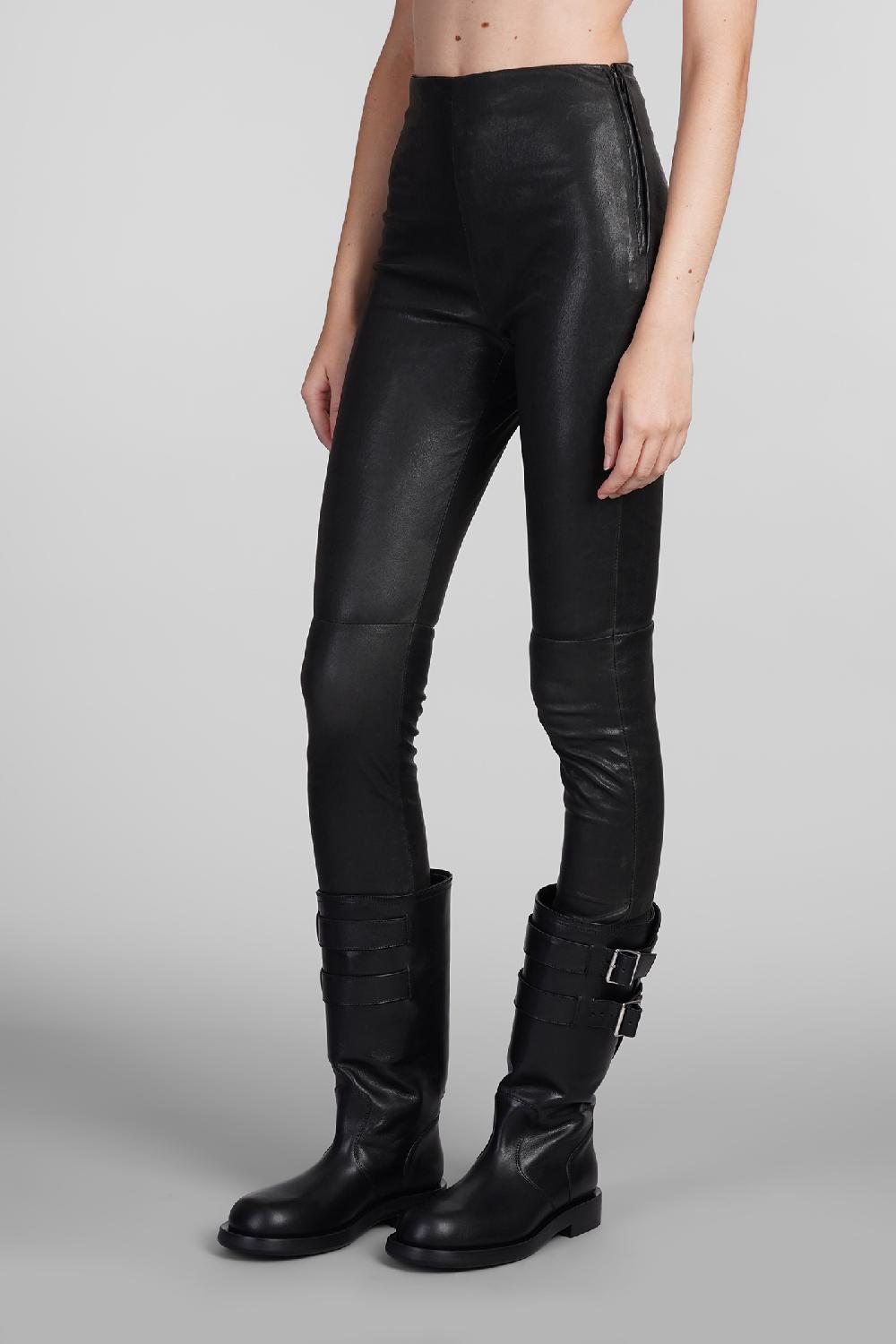 Deliberti Ann Demeulemeester Leggings florence in pelle nera cod. 406853 - Deliberti The Luxury Shopping I Più Venduti