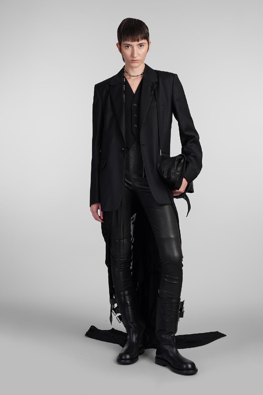 Deliberti Ann Demeulemeester Blazer elin in lana nera cod. 409432 - Deliberti The Luxury Shopping Negozio