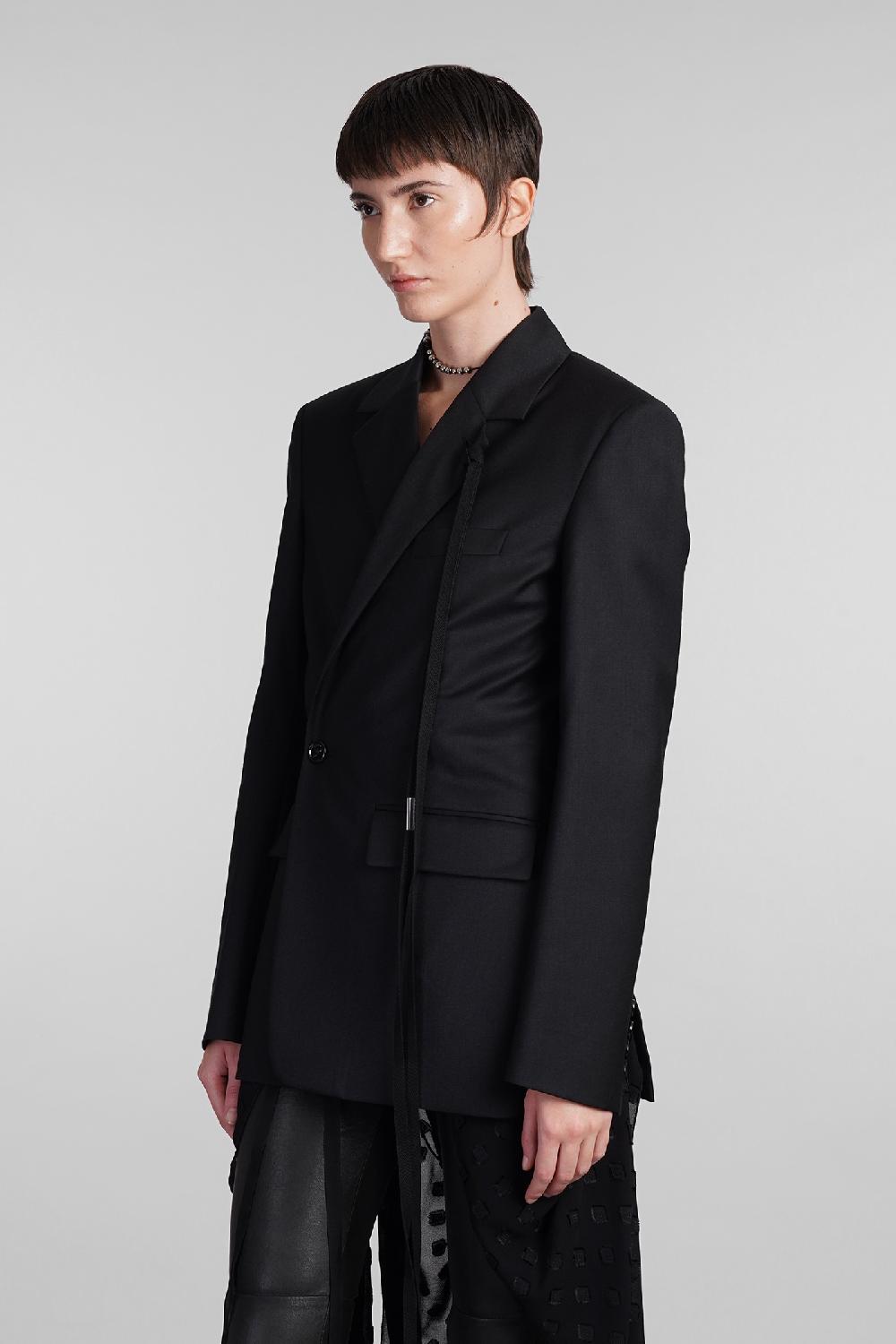 Deliberti Ann Demeulemeester Blazer elin in lana nera cod. 409432 - Deliberti The Luxury Shopping Negozio