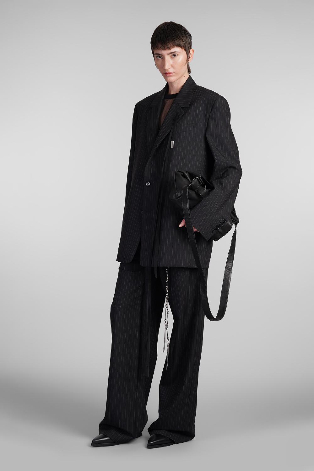 Deliberti Ann Demeulemeester Pantalone linna in lana nera cod. 409434 - Deliberti The Luxury Shopping Nuova
