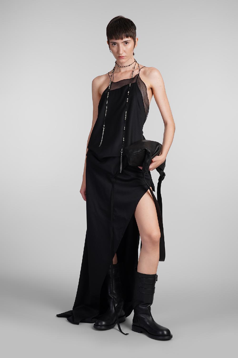 Deliberti Ann Demeulemeester Abito lief in lana nera cod. 409435 - Deliberti The Luxury Shopping Moda