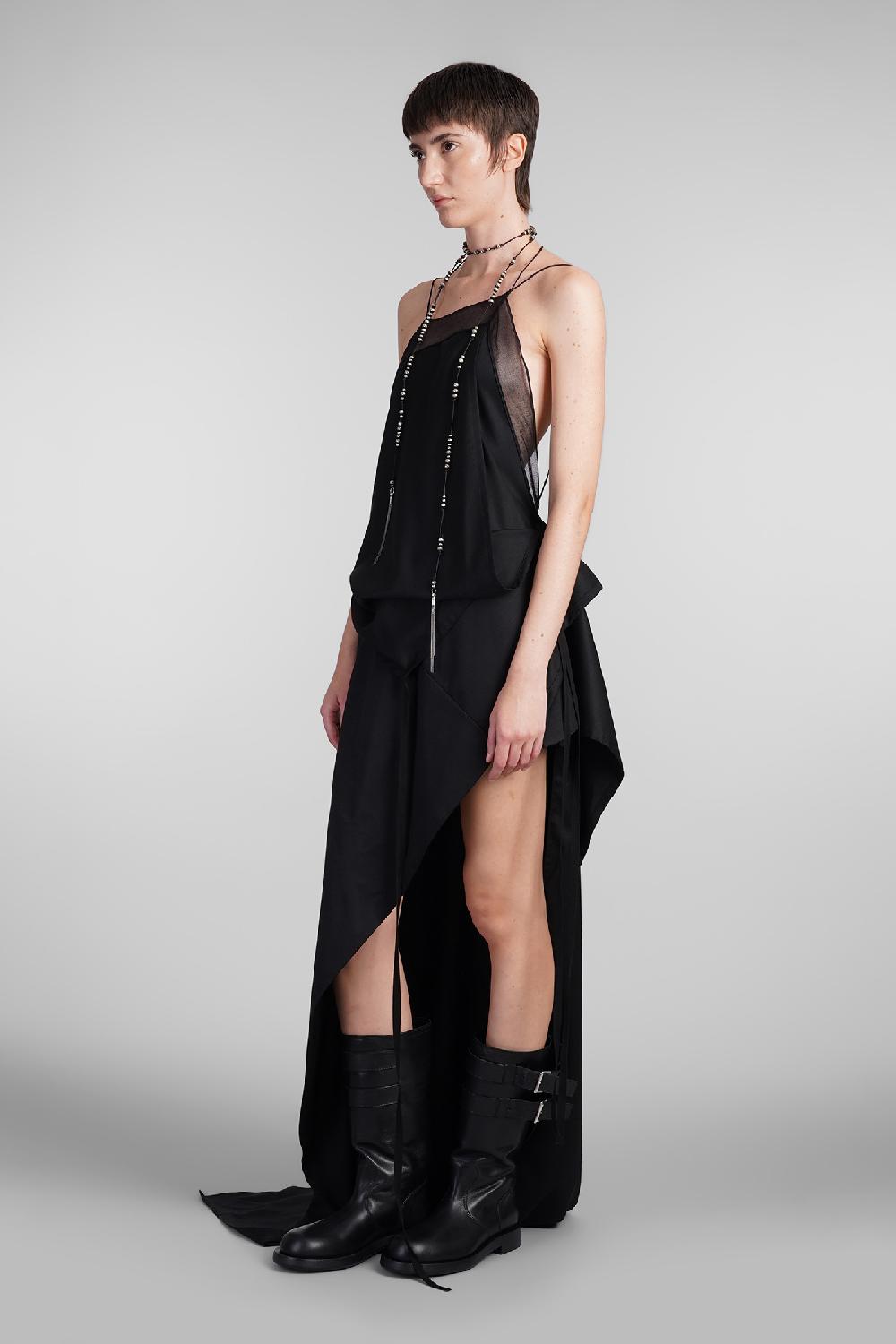 Deliberti Ann Demeulemeester Abito lief in lana nera cod. 409435 - Deliberti The Luxury Shopping Moda