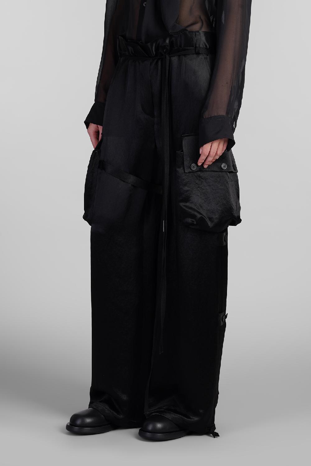 Deliberti Ann Demeulemeester Pantalone lare in acetato nero cod. 409443 - Deliberti The Luxury Shopping 2025