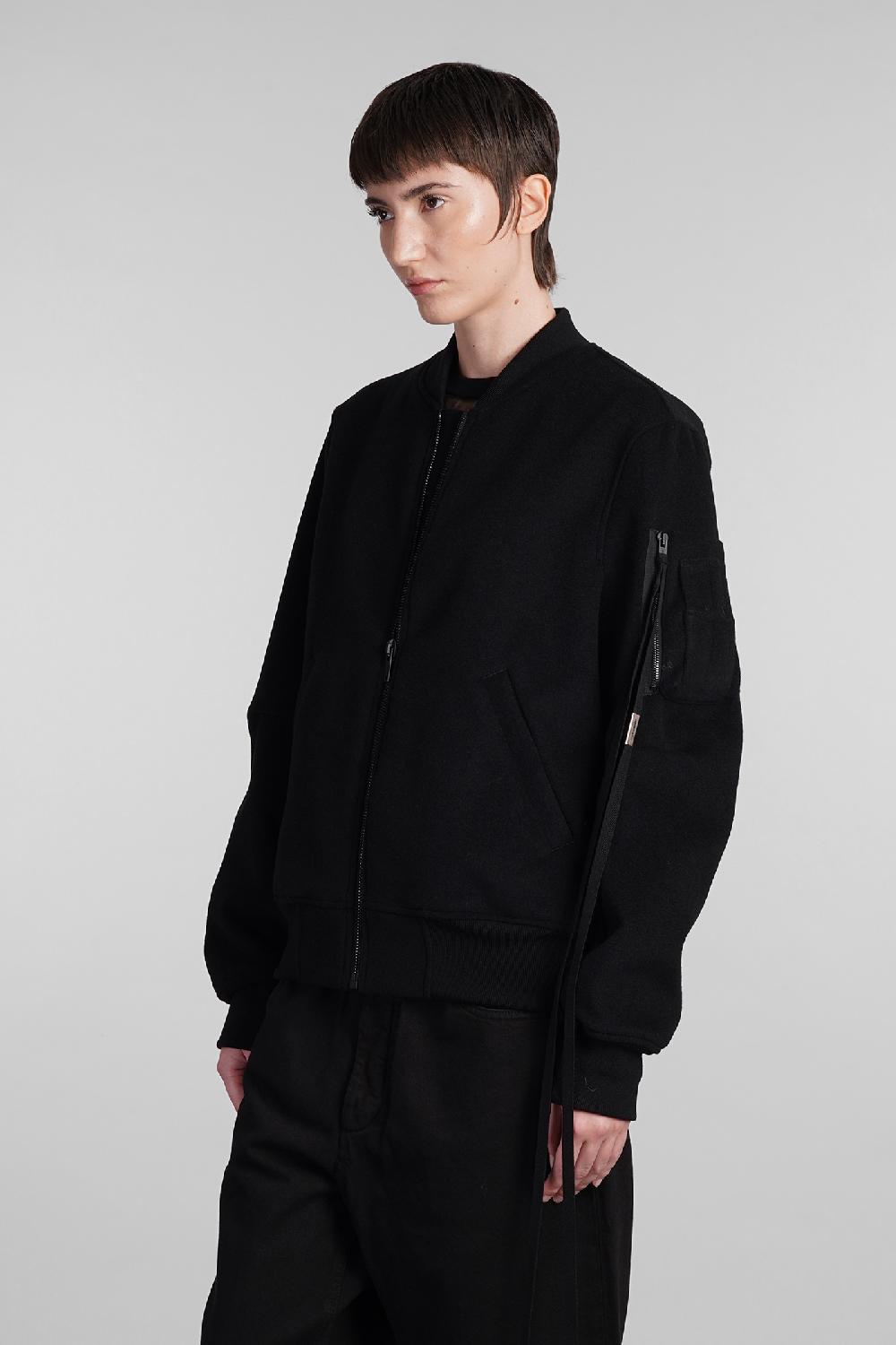 Deliberti Ann Demeulemeester Bomber barbara in lana nera cod. 409444 - Deliberti The Luxury Shopping Italy
