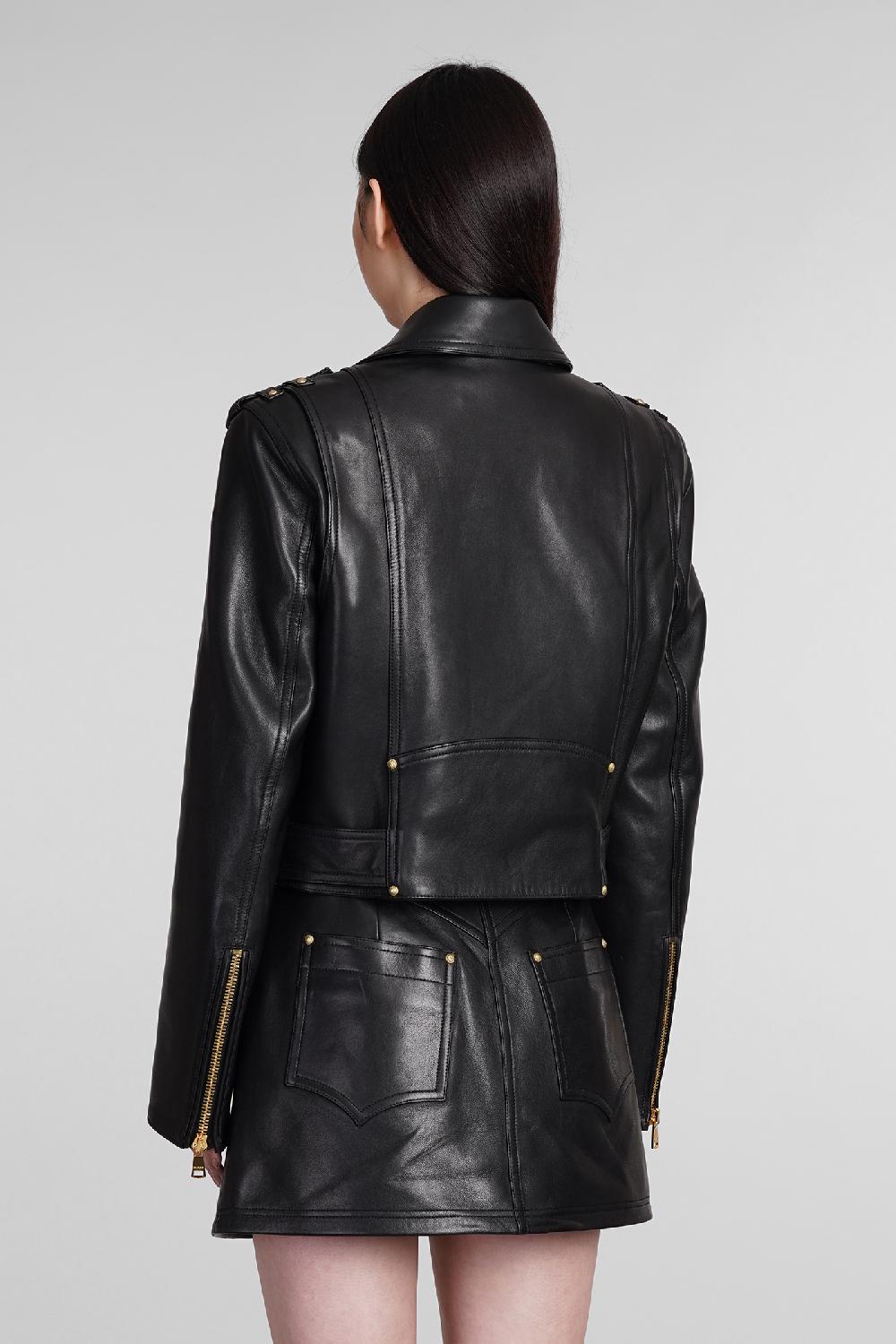 Deliberti Balmain Giacca biker in pelle nera cod. 392257 - Deliberti The Luxury Shopping Vendita