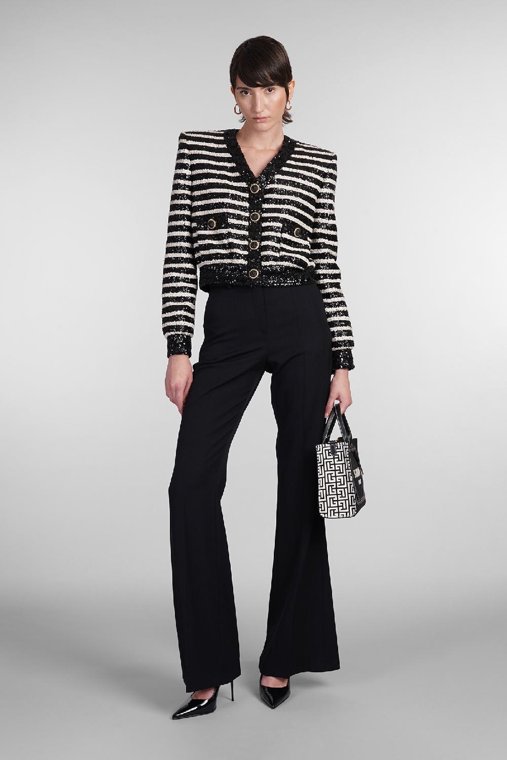 Deliberti Balmain Cardigan in poliestere nero cod. 403033 - Deliberti The Luxury Shopping Soddisfazione Garantita