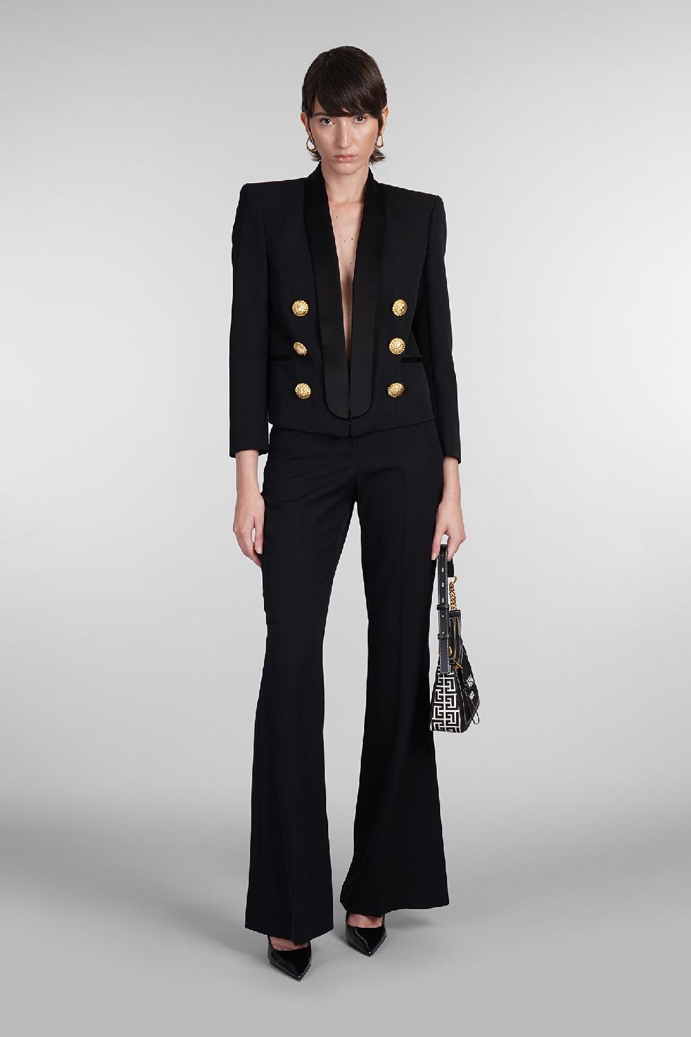 Deliberti Balmain Blazer in lana nera cod. 403042 - Deliberti The Luxury Shopping Prezzo Ridotto