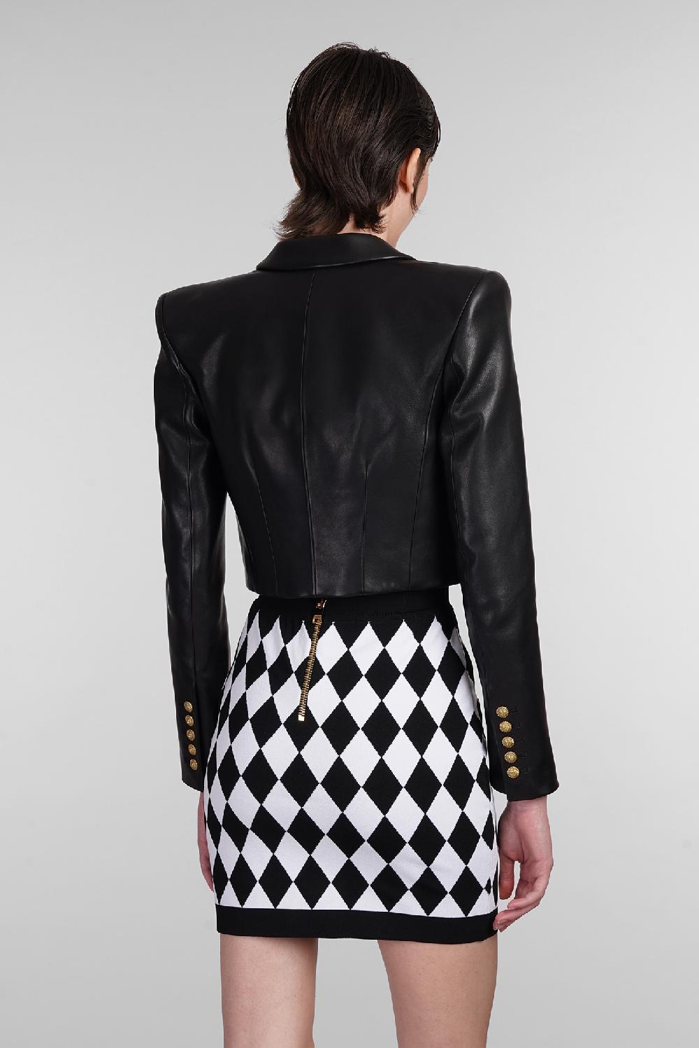 Deliberti Balmain Blazer in pelle nera cod. 403043 - Deliberti The Luxury Shopping Sottocosto