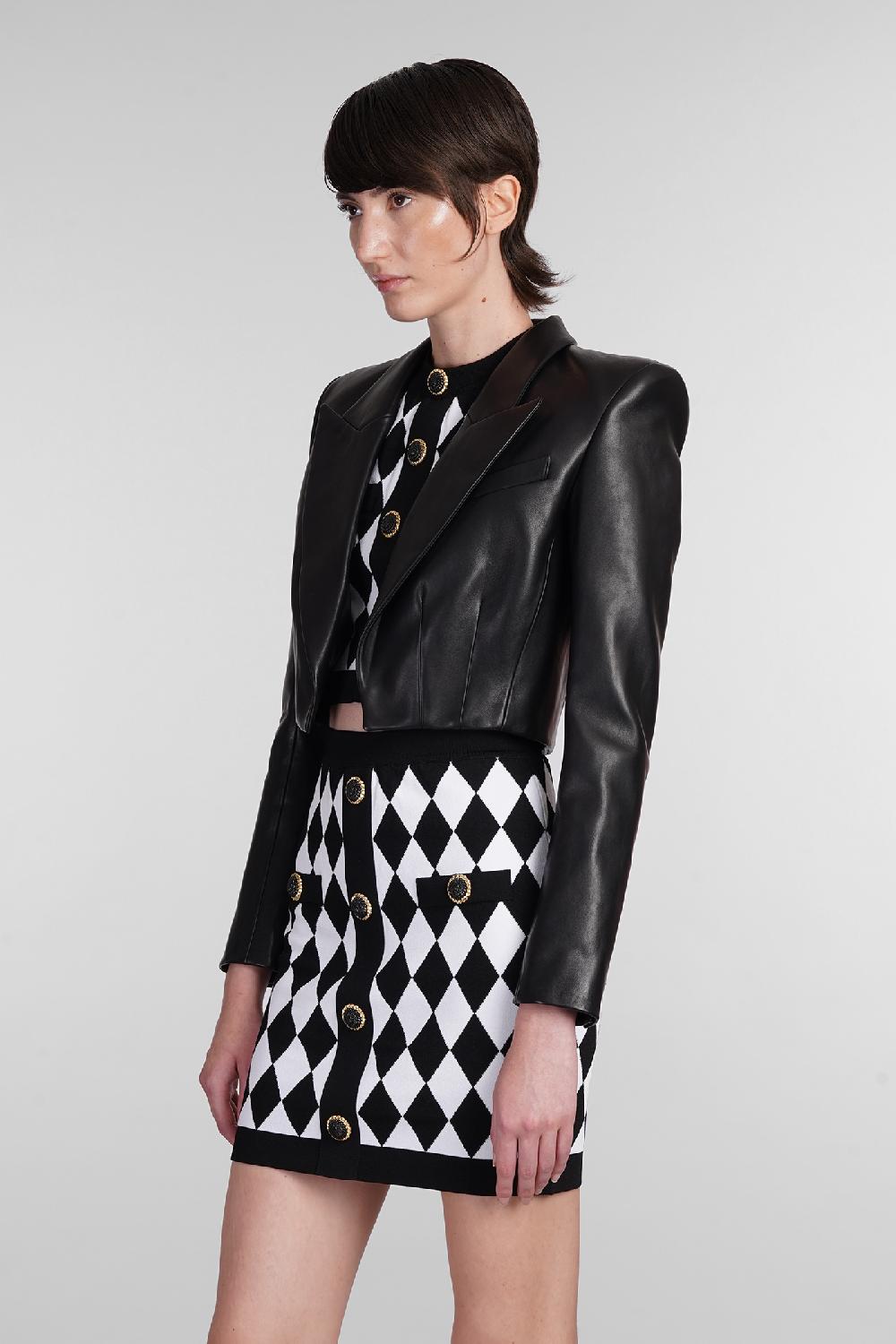 Deliberti Balmain Blazer in pelle nera cod. 403043 - Deliberti The Luxury Shopping Sottocosto