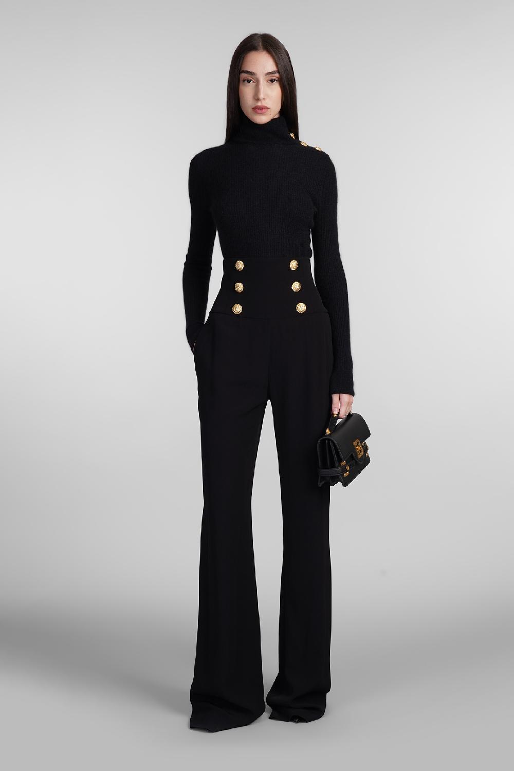 Deliberti Balmain Pantalone in viscosa nera cod. 406835 - Deliberti The Luxury Shopping Online