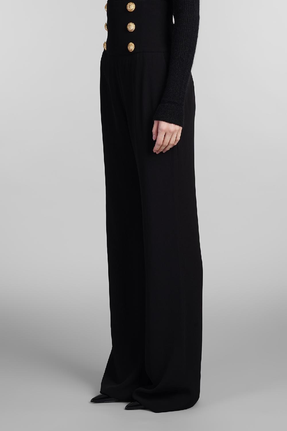 Deliberti Balmain Pantalone in viscosa nera cod. 406835 - Deliberti The Luxury Shopping Online