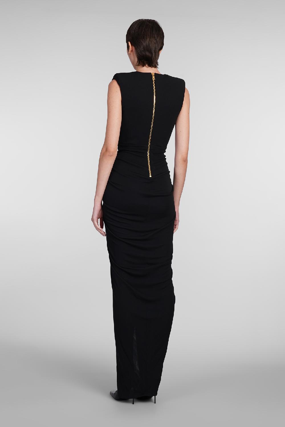 Deliberti Balmain Abito in viscosa nera cod. 406837 - Deliberti The Luxury Shopping Vendita Calda