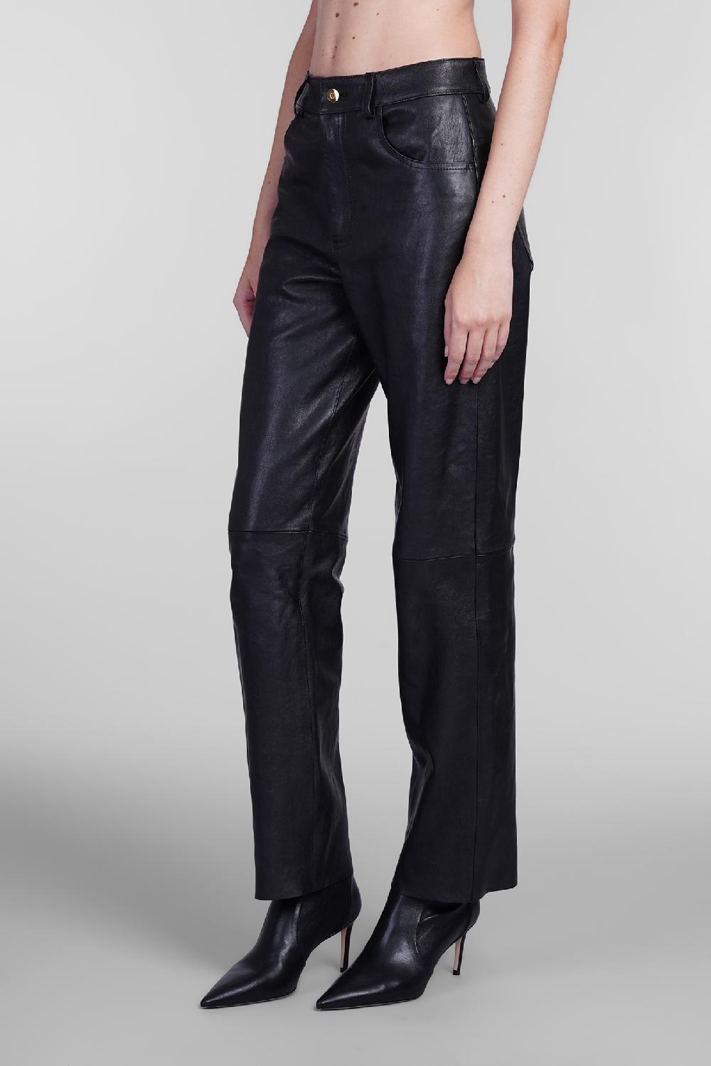 Deliberti Blumarine Pantalone in pelle nera cod. 405284 - Deliberti The Luxury Shopping Vendita Calda