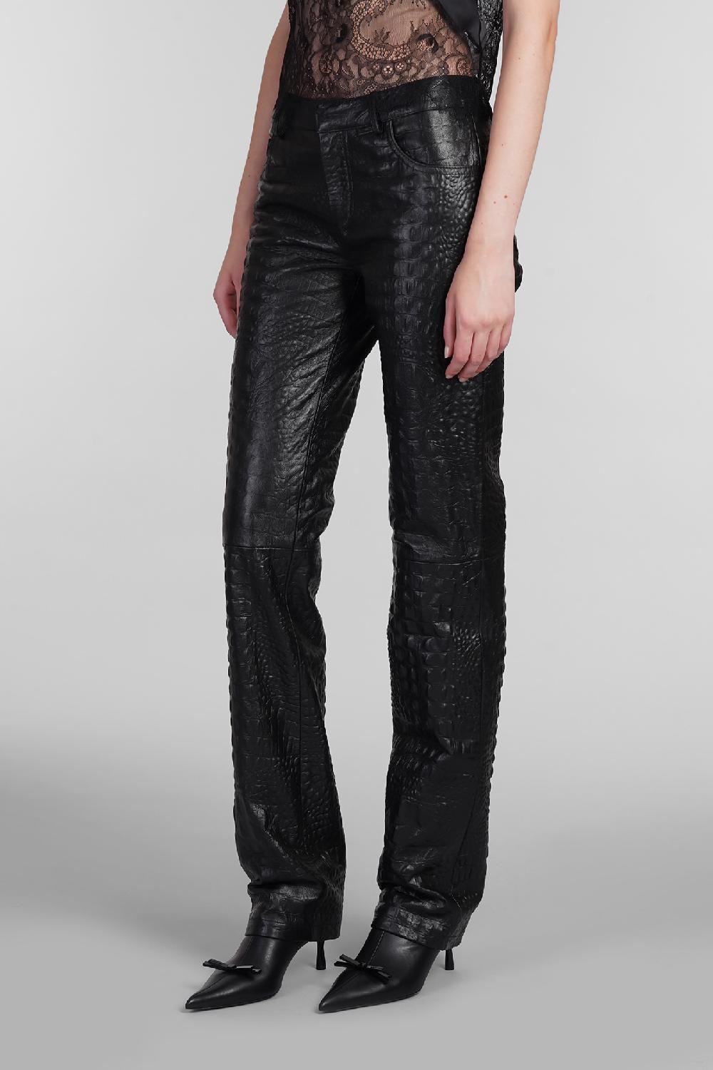 Deliberti Blumarine Pantalone in pelle nera cod. 403540 - Deliberti The Luxury Shopping Saldi Di Fabbrica