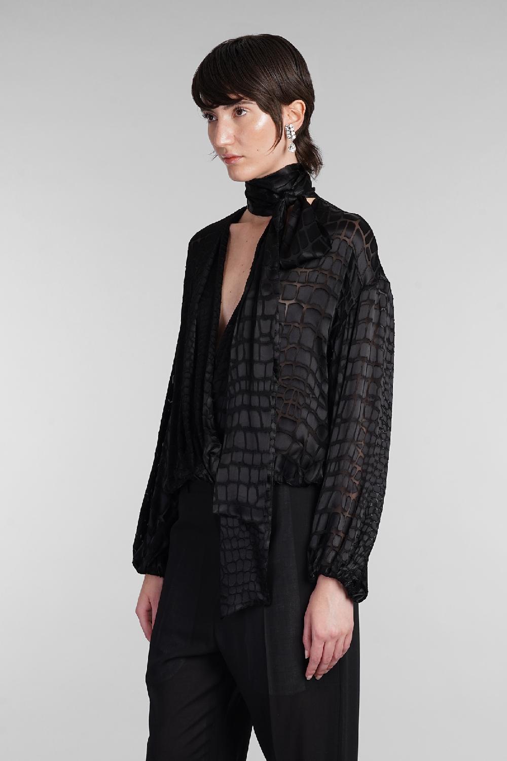 Deliberti Blumarine Blusa in viscosa nera cod. 403539 - Deliberti The Luxury Shopping Spedizione Gratuita