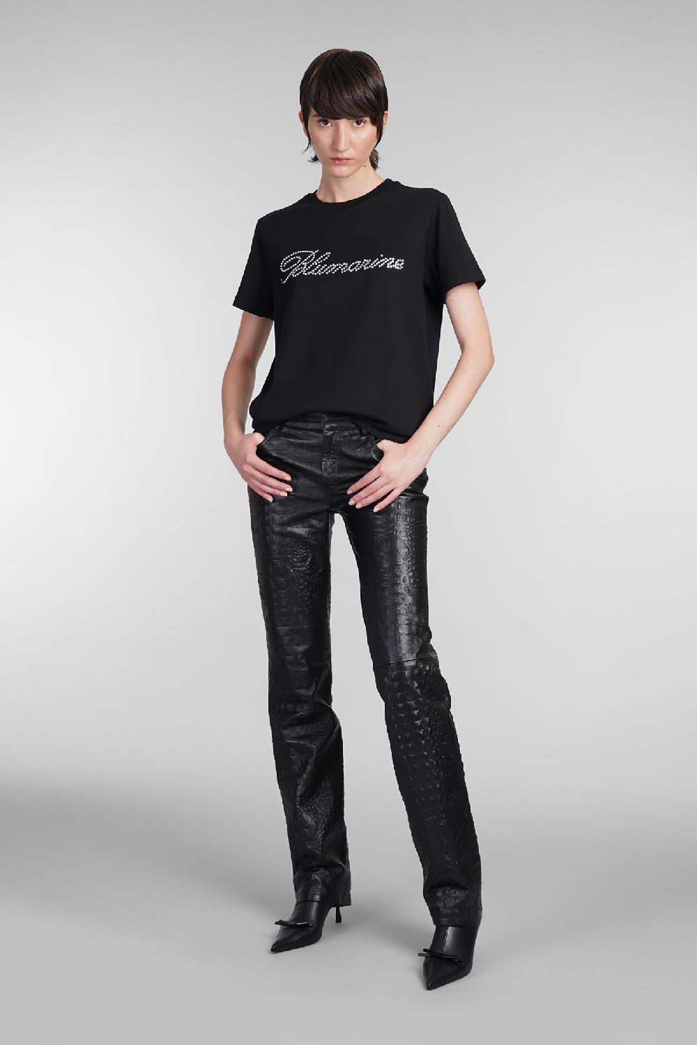 Deliberti Blumarine T-shirt in cotone nero cod. 403560 - Deliberti The Luxury Shopping Sconto