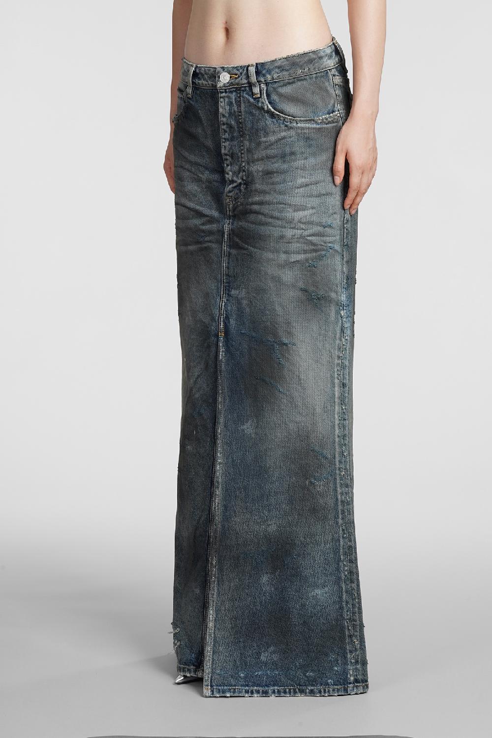 Deliberti Balenciaga Gonna in cotone blu cod. 383716 - Deliberti The Luxury Shopping Saldi Di Fabbrica