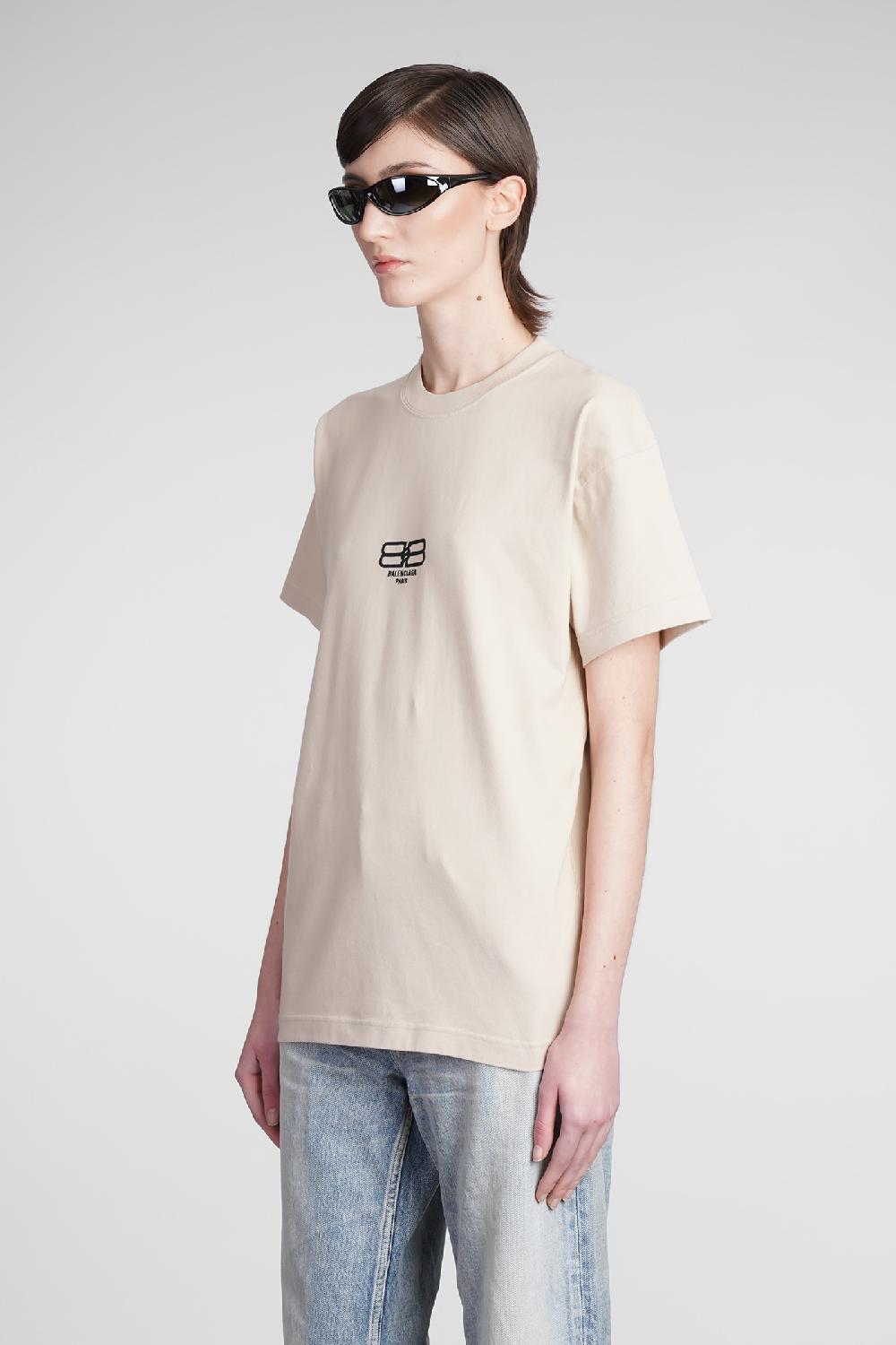 Deliberti Balenciaga T-shirt in cotone beige cod. 371692 - Deliberti The Luxury Shopping Negozio