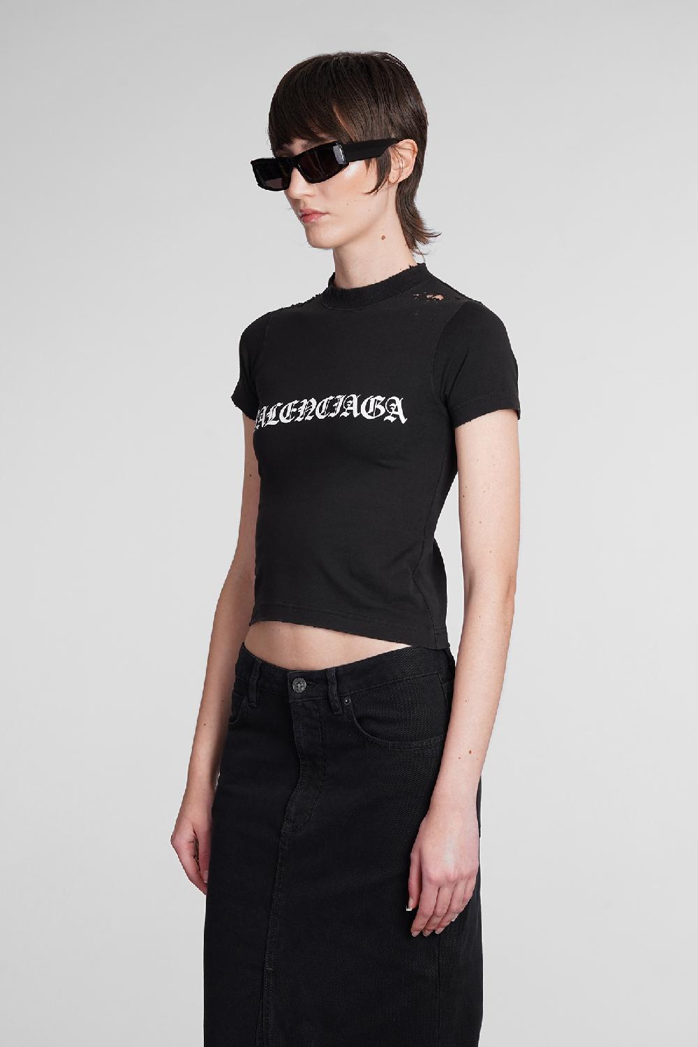 Deliberti Balenciaga T-shirt in cotone nero cod. 398909 - Deliberti The Luxury Shopping Nuova