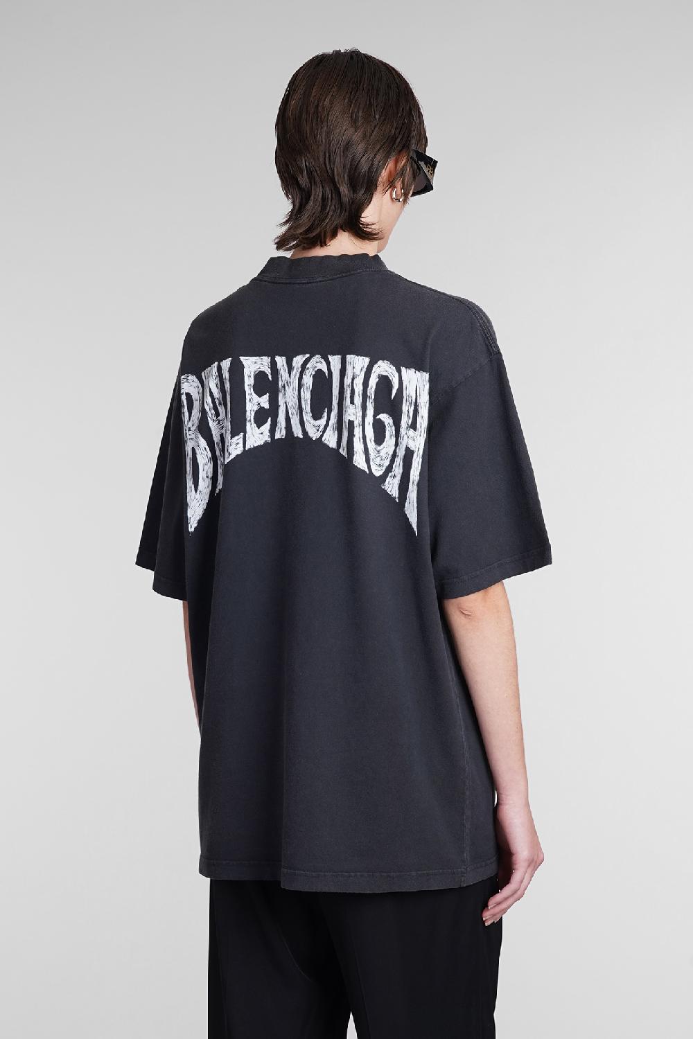 Deliberti Balenciaga T-shirt in cotone nero cod. 393402 - Deliberti The Luxury Shopping In Linea
