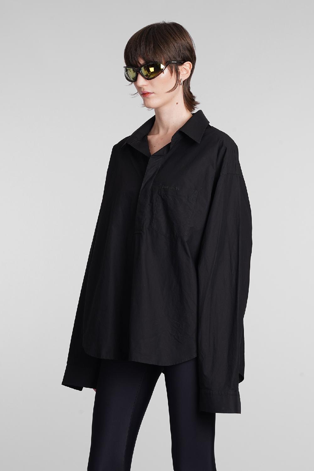 Deliberti Balenciaga Blusa in cotone nero cod. 398321 - Deliberti The Luxury Shopping Soddisfazione Garantita
