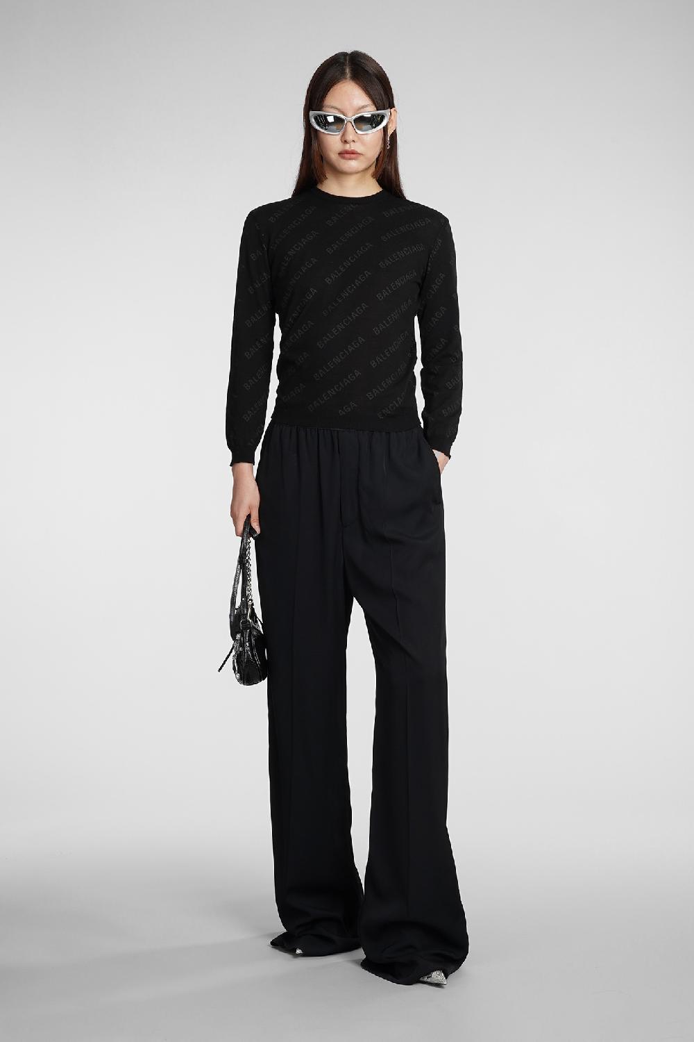 Deliberti Balenciaga Pantalone in viscosa nera cod. 383719 - Deliberti The Luxury Shopping Fino Al -60%
