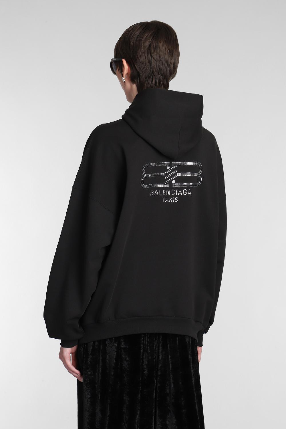 Deliberti Balenciaga Felpa in cotone nero cod. 381740 - Deliberti The Luxury Shopping Sottocosto