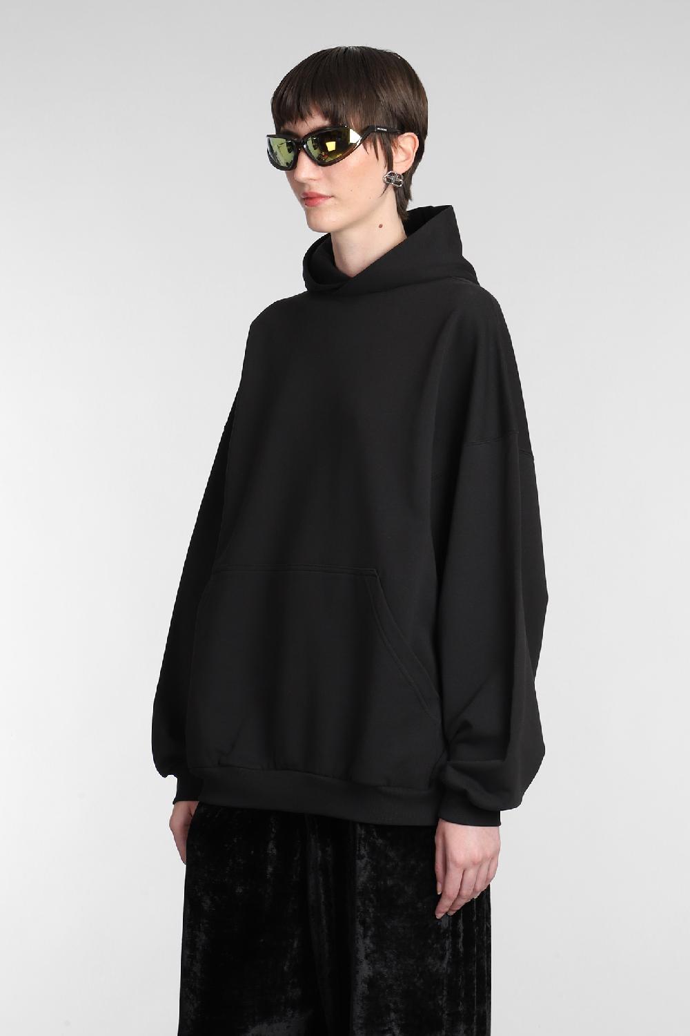 Deliberti Balenciaga Felpa in cotone nero cod. 381740 - Deliberti The Luxury Shopping Sottocosto