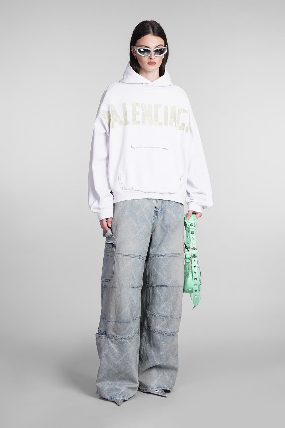 Deliberti Balenciaga Felpa in cotone bianco cod. 394989 - Deliberti The Luxury Shopping Sconto