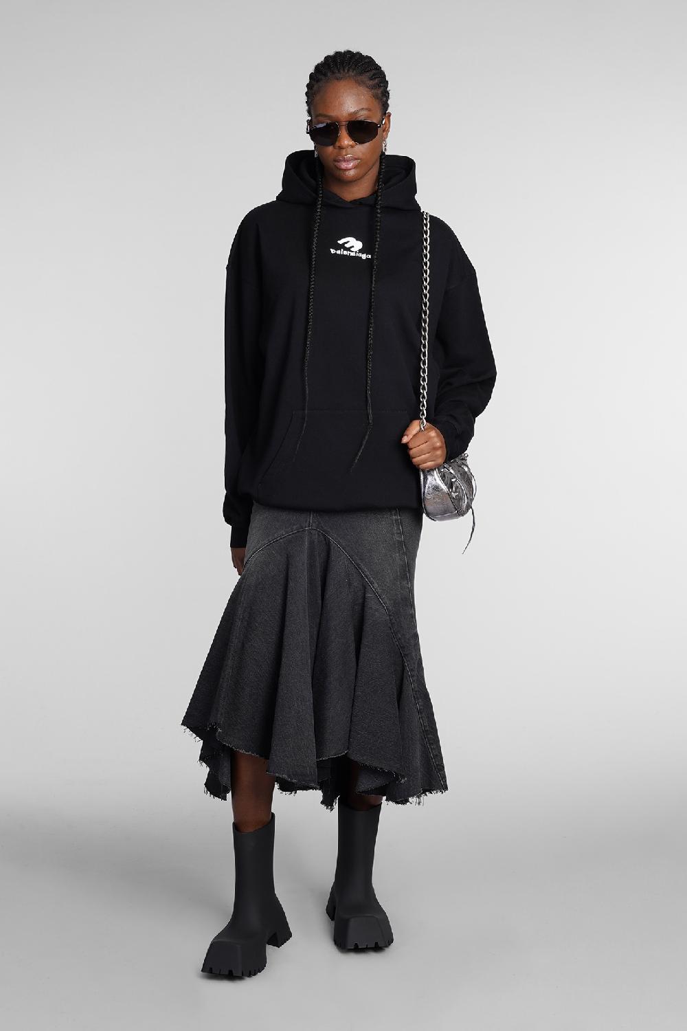 Deliberti Balenciaga Felpa in cotone nero cod. 362932 - Deliberti The Luxury Shopping Saldi