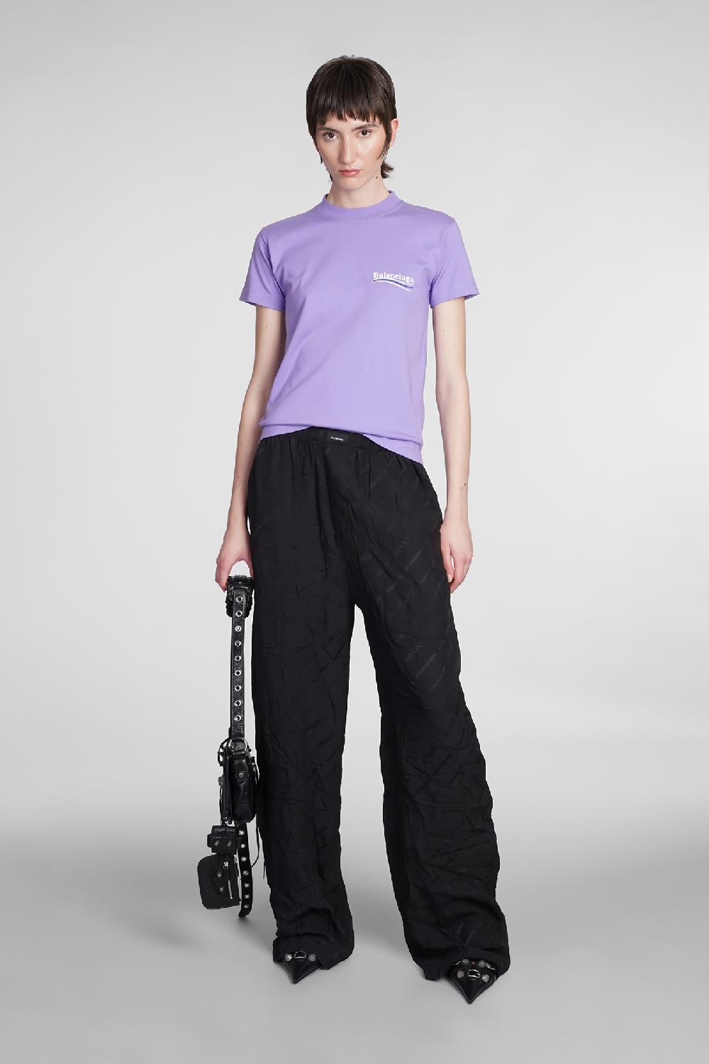 Deliberti Balenciaga T-shirt in cotone viola cod. 375611 - Deliberti The Luxury Shopping Hotsell