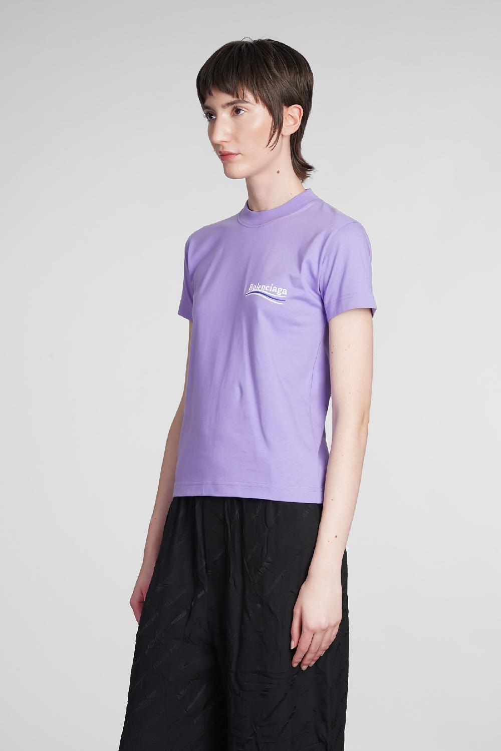 Deliberti Balenciaga T-shirt in cotone viola cod. 375611 - Deliberti The Luxury Shopping Hotsell