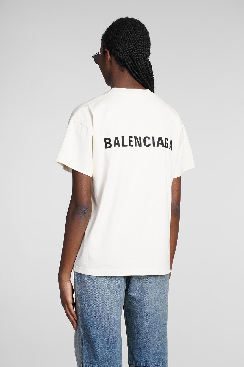 Deliberti Balenciaga T-shirt in cotone beige cod. 362934 - Deliberti The Luxury Shopping Vendita Economica