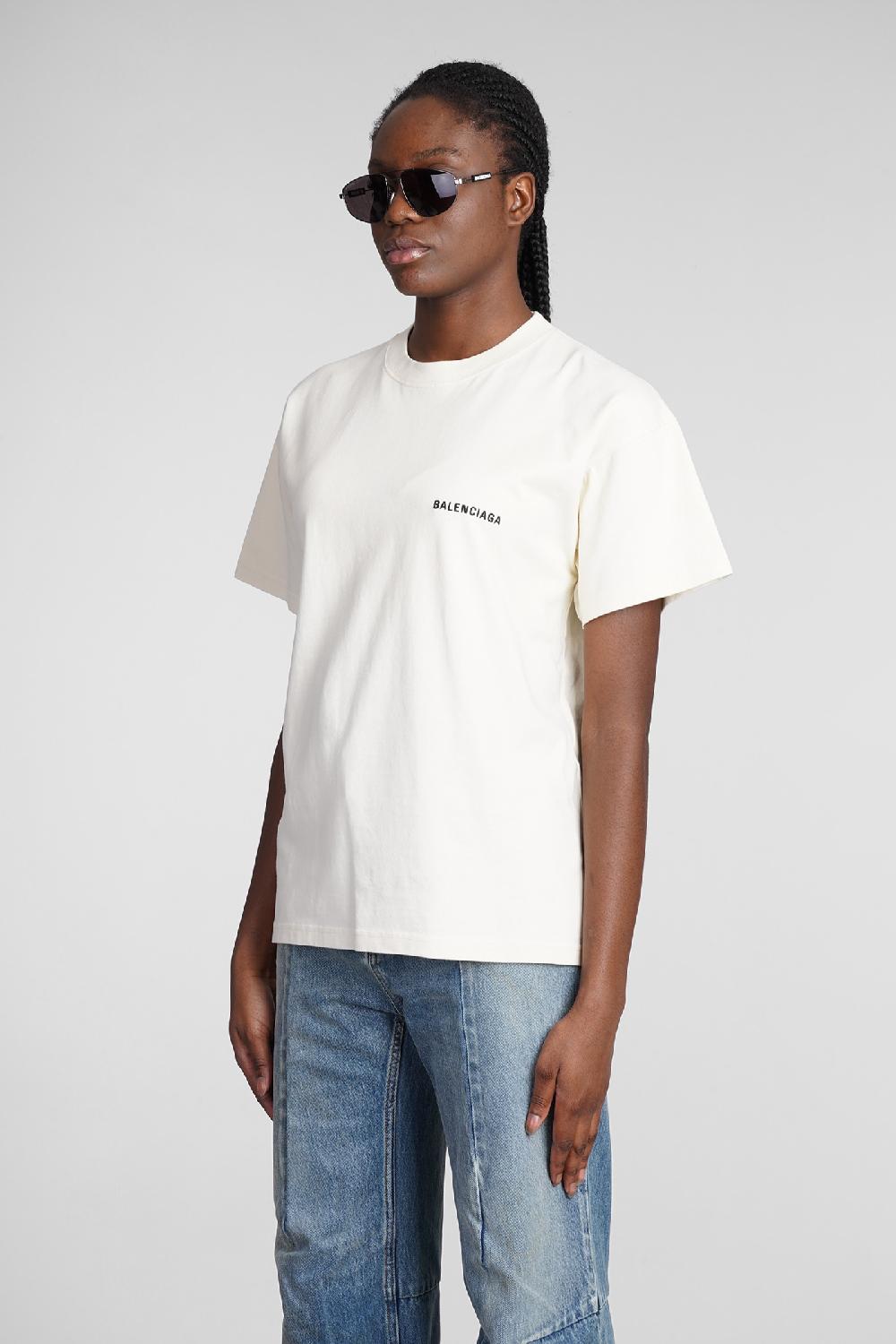 Deliberti Balenciaga T-shirt in cotone beige cod. 362934 - Deliberti The Luxury Shopping Vendita Economica