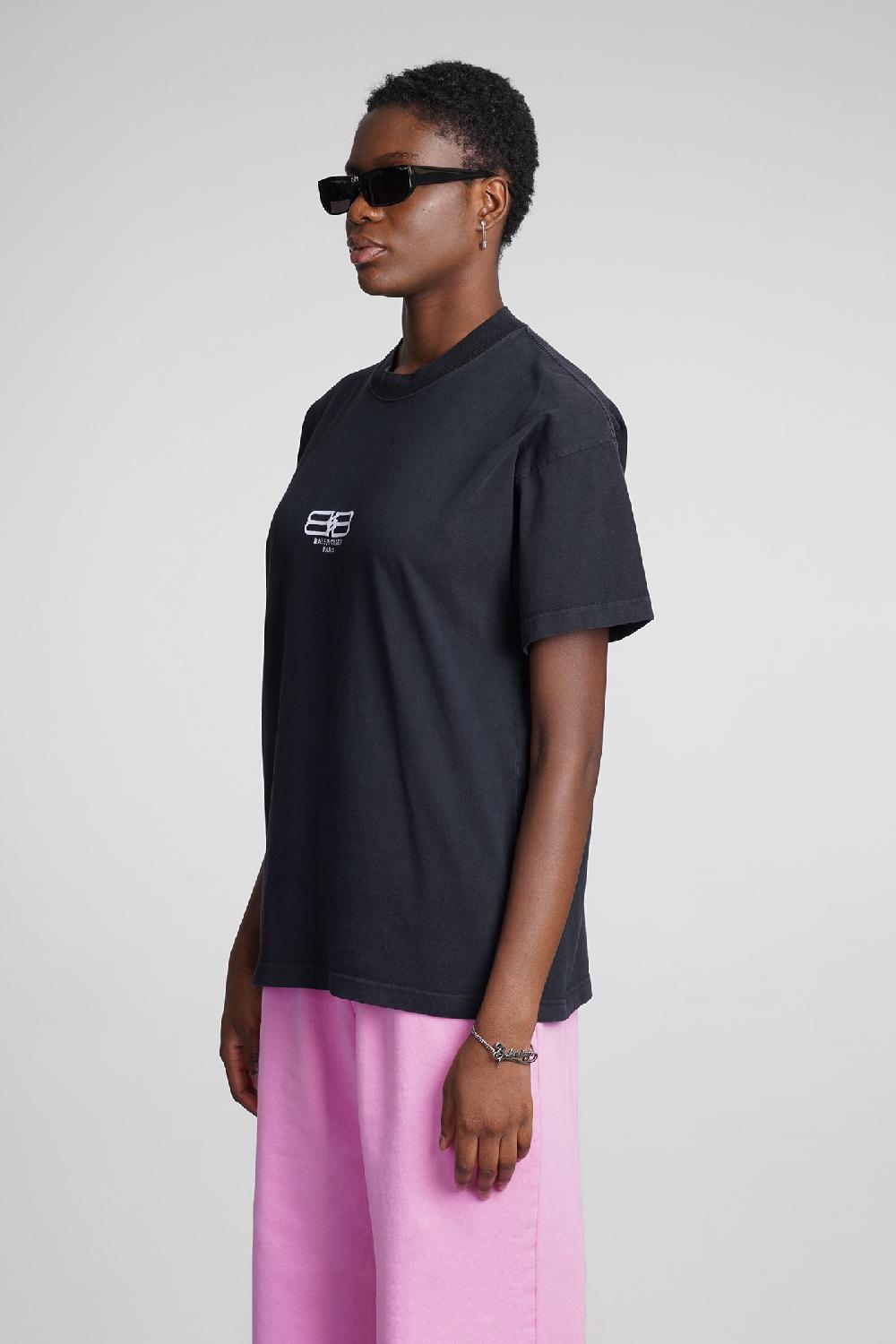 Deliberti Balenciaga T-shirt in cotone nero cod. 354305 - Deliberti The Luxury Shopping Vendite Flash