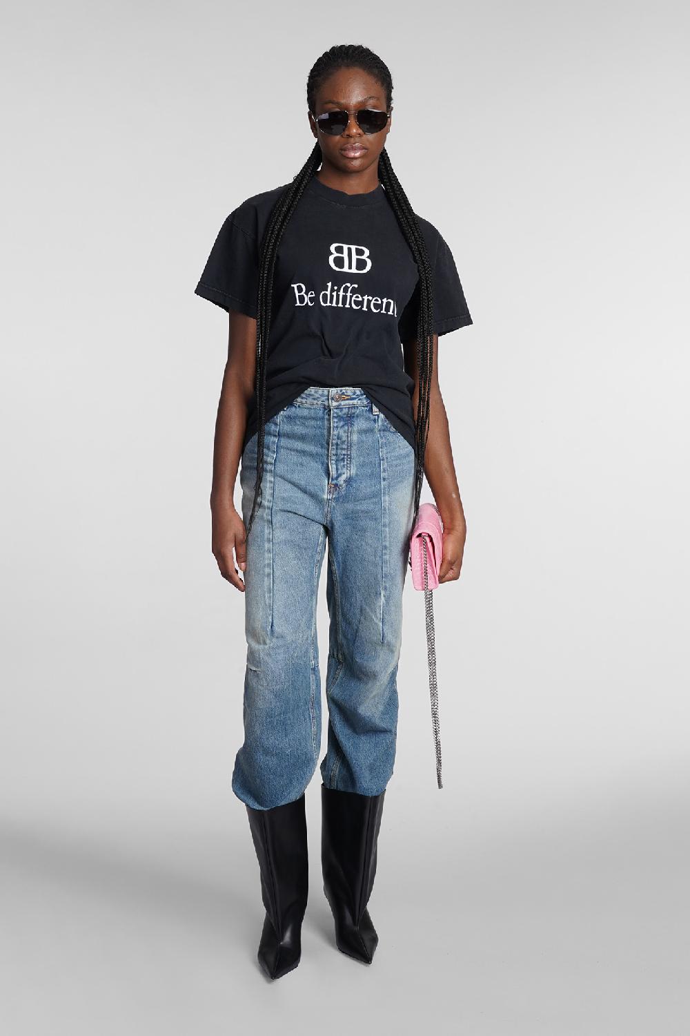 Deliberti Balenciaga T-shirt in cotone nero cod. 362937 - Deliberti The Luxury Shopping In Saldo