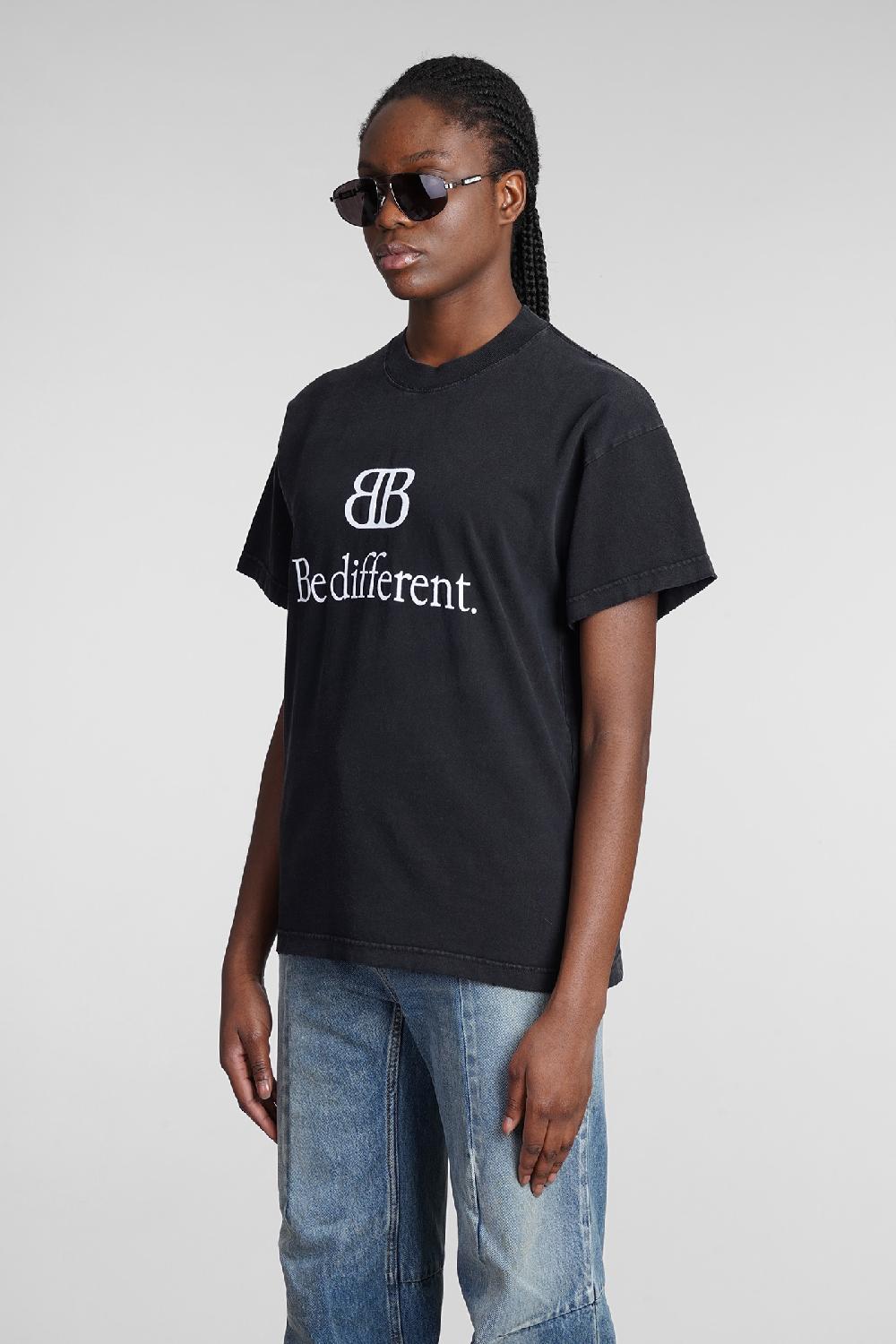Deliberti Balenciaga T-shirt in cotone nero cod. 362937 - Deliberti The Luxury Shopping In Saldo