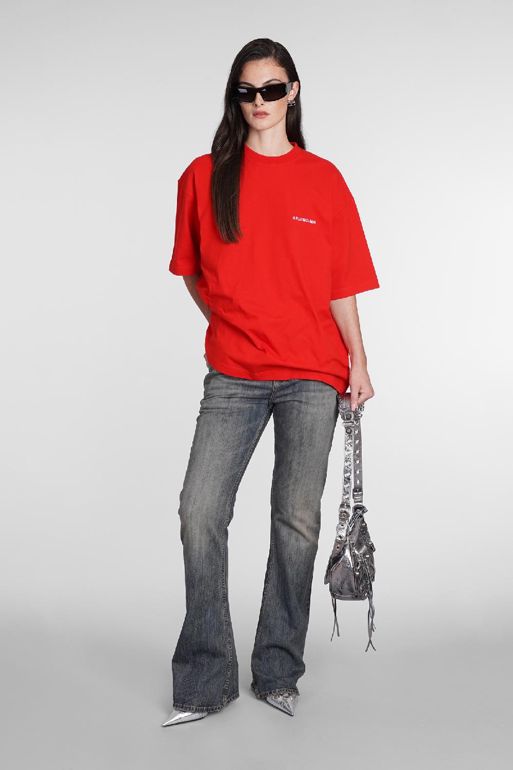 Deliberti Balenciaga T-shirt in cotone rosso cod. 386173 - Deliberti The Luxury Shopping Moda