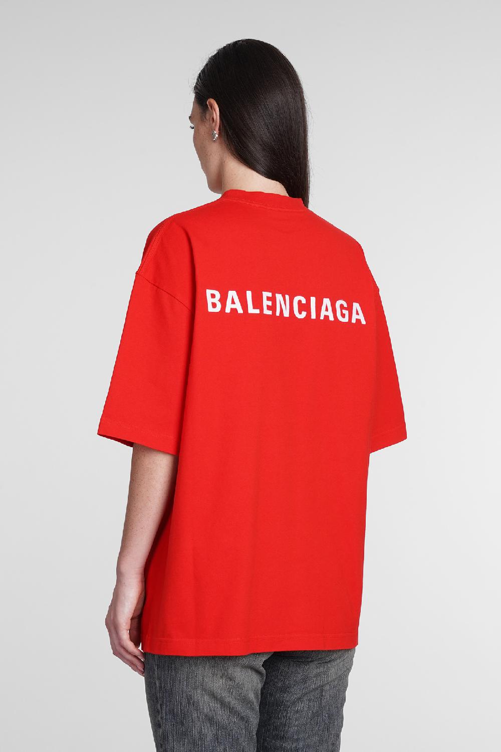 Deliberti Balenciaga T-shirt in cotone rosso cod. 386173 - Deliberti The Luxury Shopping Moda