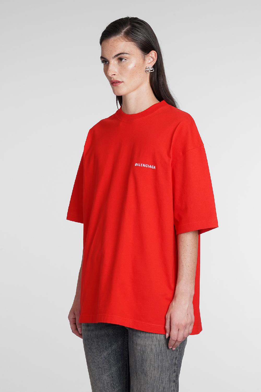 Deliberti Balenciaga T-shirt in cotone rosso cod. 386173 - Deliberti The Luxury Shopping Moda