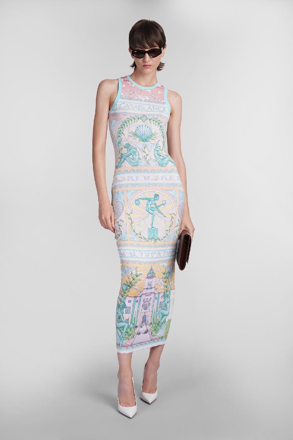 Deliberti Casablanca Abito in viscosa multicolor cod. 402436 - Deliberti The Luxury Shopping Pezzi Unici