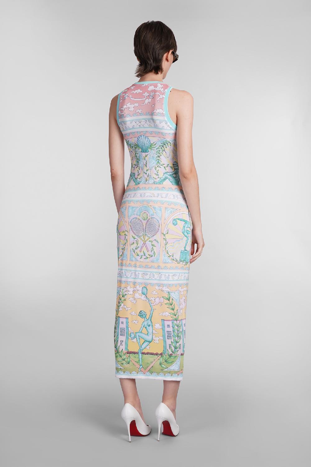 Deliberti Casablanca Abito in viscosa multicolor cod. 402436 - Deliberti The Luxury Shopping Pezzi Unici