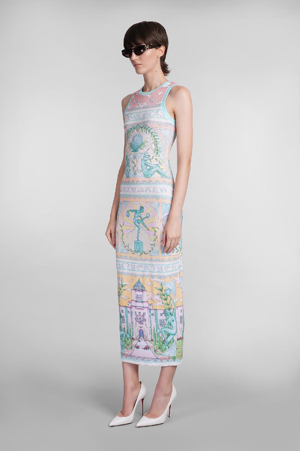 Deliberti Casablanca Abito in viscosa multicolor cod. 402436 - Deliberti The Luxury Shopping Pezzi Unici