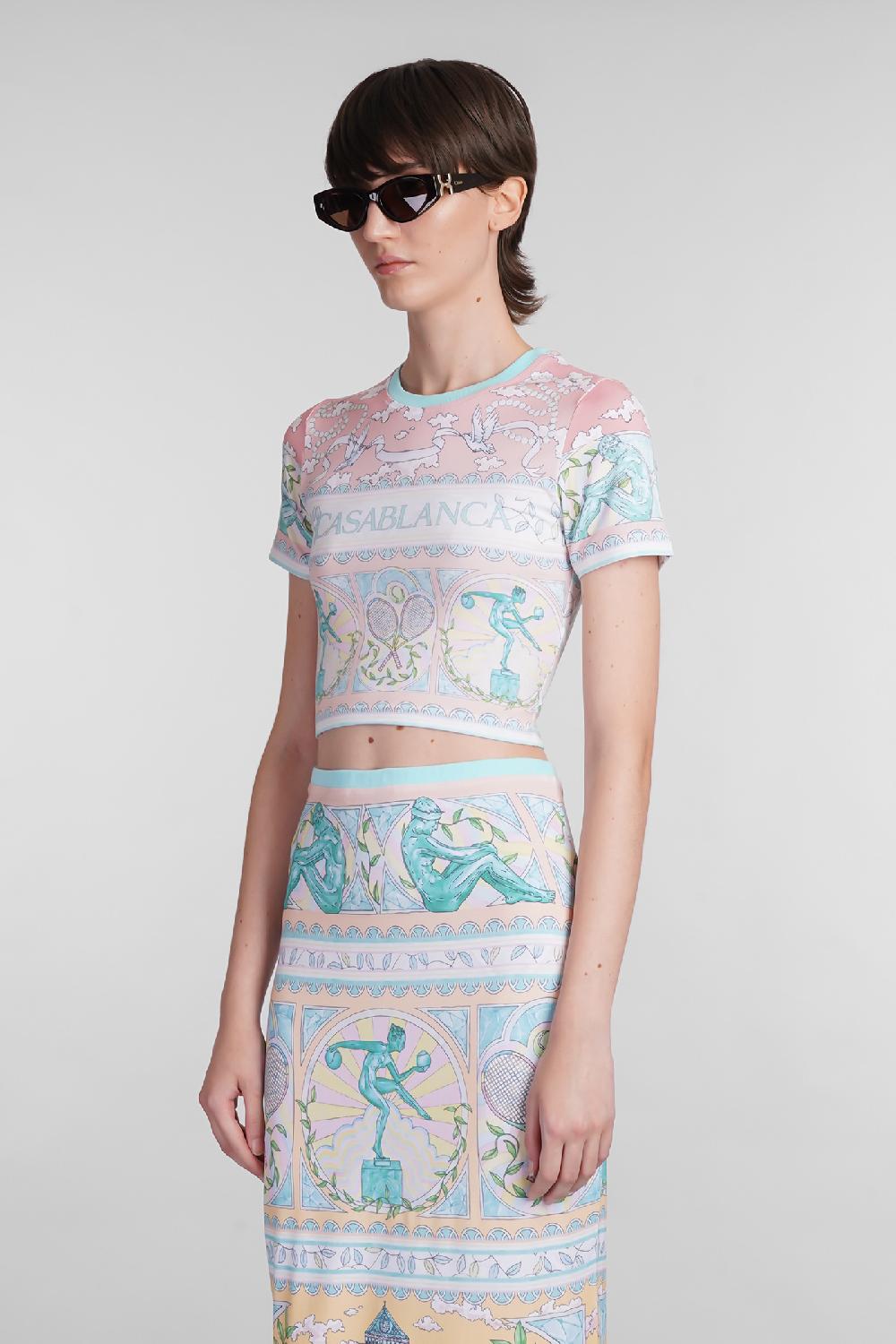 Deliberti Casablanca T-shirt in viscosa multicolor cod. 402440 - Deliberti The Luxury Shopping Acquista Ora
