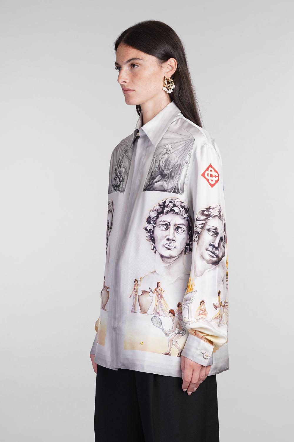 Deliberti Casablanca Camicia in seta grigia cod. 404996 - Deliberti The Luxury Shopping Sconto di tempo limitato