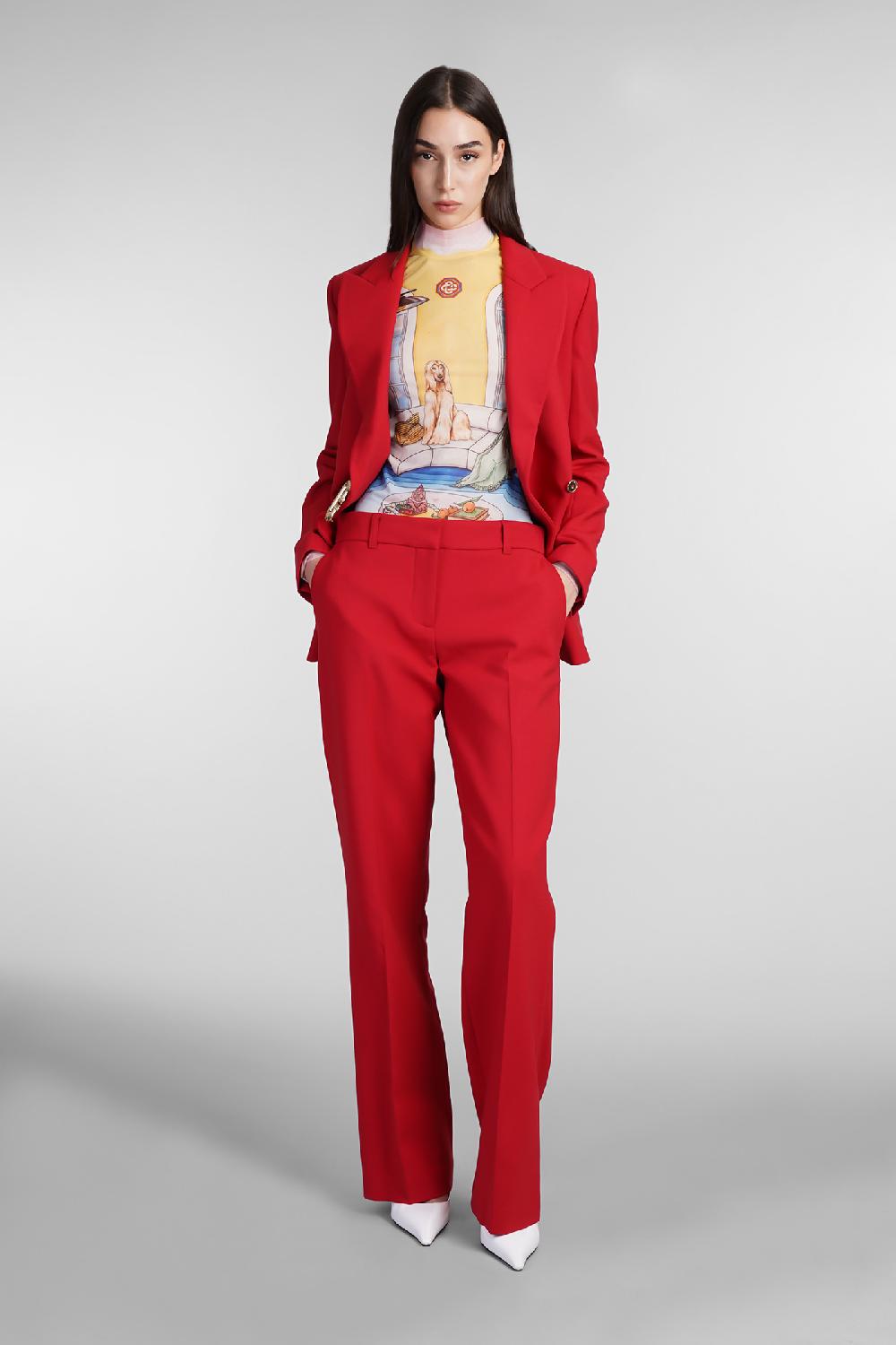 Deliberti Casablanca Pantalone in lana rossa cod. 409066 - Deliberti The Luxury Shopping Hotsell